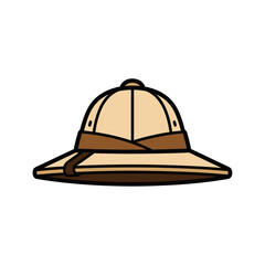 Fototapeta premium Gear up for a world of discovery with this quintessential explorer's safari hat.