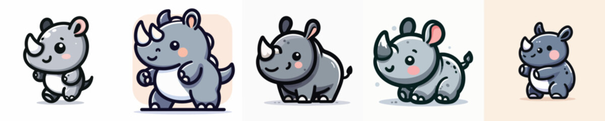 cute rhino vector posing cutely © sarah16blakeyxh2