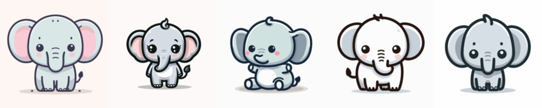 cute elephant vector in adorable pose