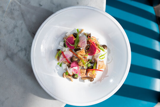 Colorful Culinary Creation Featuring Fresh Ingredients on a Sunny Table