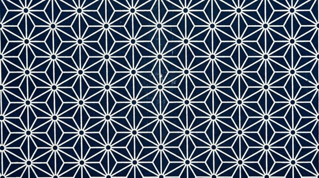 Traditional Japanese Asanoha hemp-leaf geometric seamless pattern background