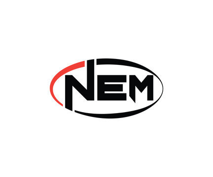 NEM Abstract Modern Lettermark Logo Design. Calligraphy professional initials vector logo Design.