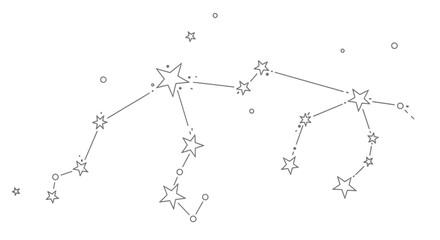 Minimalist star constellation outline on white background © alfan