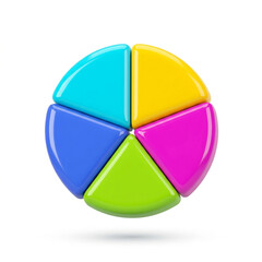 Fototapeta premium Business financial analytics asset featuring a cute volumetric circle chart centered in the frame