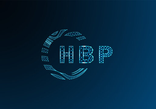 HBP low poly letter logo vector design. HBP lower poly logo design. HBP unique low poly logo design.