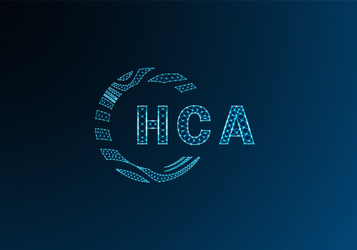 HCA low poly letter logo vector design. HCA lower poly logo design. HCA unique low poly logo design.