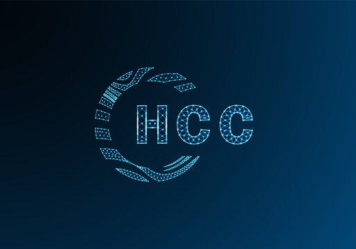 HCC low poly letter logo vector design. HCC lower poly logo design. HCC unique low poly logo design.