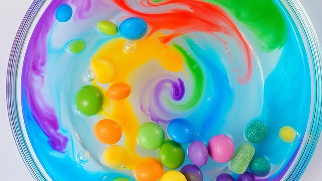 Rainbow Sugar Swirl: Dissolving Colors in Water