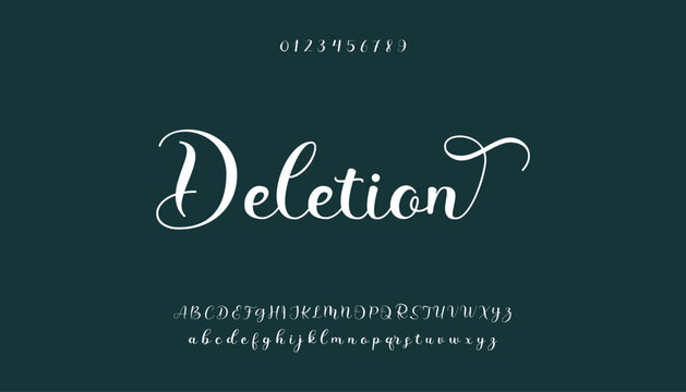 signature Font Calligraphy Logotype Script Brush Font Type Font lettering handwritten. Lettering signature font isolated on black background. brush style alphabet. Vector logo letters.