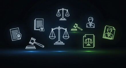 Naklejka premium Collection of legal and justice icons