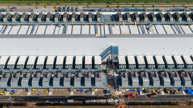 New construction of massive data center infrastructure in Ohio.