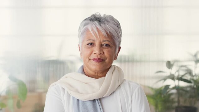 Mature, face and woman with teacher in workplace for academic tutorial or career experience. Portrait, female person or executive tutor with confidence or pride for skill set, growth or development