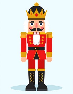 Colorful cartoon nutcracker soldier toy figure.