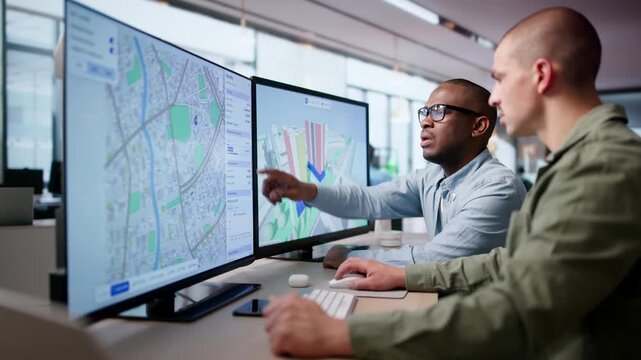 Urban Planner And Engineer Discuss Land Zoning