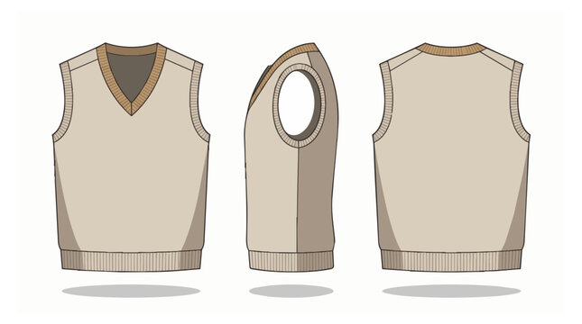 Illustration of a beige sleeveless shirt.