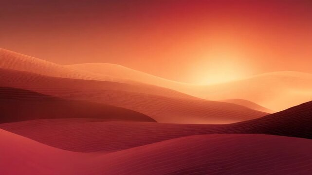Artistic sunset backdrop with blended warm tones flowing light textures abstract land silhouette modern visual style smooth lighting