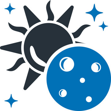 eclipse icon concept in blue color