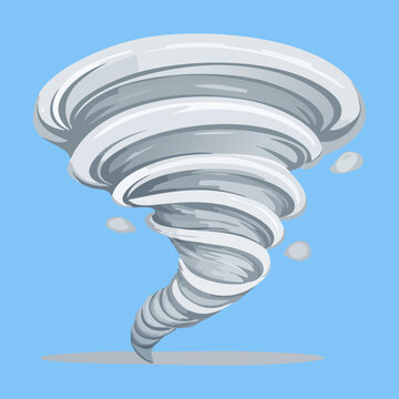 Fast spinning wind twister tornado cyclone vortex effect for dynamic weather illustration and adventure game magic skill asset element design