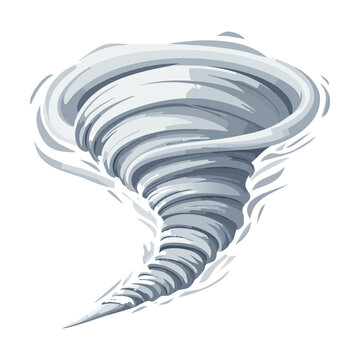 Dynamic wind tornado cyclone storm vortex icon for weather phenomenon illustration and fantasy magic battle game graphic asset design element
