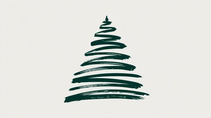 Fototapeta premium Brushstroke Holiday Tree On White