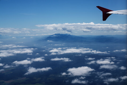 Hokkaido, sea of clouds and cloud layers, with mountain ridges, in august, landscape
