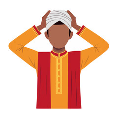 Fototapeta premium Man wearing a traditional turban and kurta