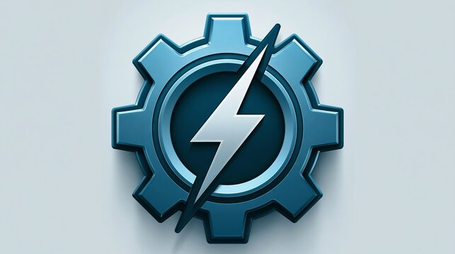 Cogwheel with lightning bolt symbol.
