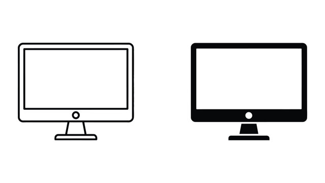 Minimalist computer monitors comparison illustration