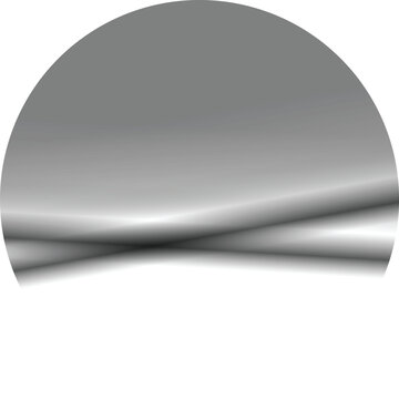 Silver abstract wave form in semi circle with white background