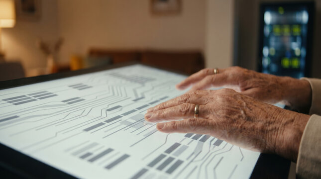 Elderly mobile payment security on bright touch screen panel