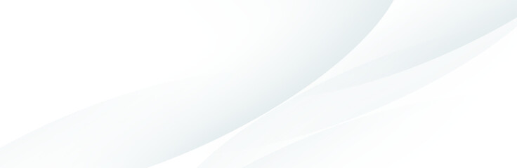 Obraz premium Abstract white and gray minimal banner background with soft elegant curves and copy space