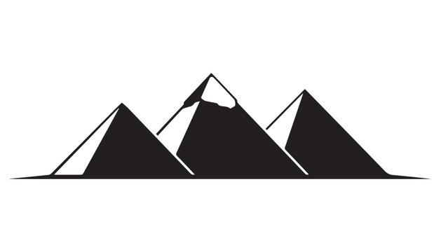 black and white silhouette set of Pyramids of Egypt very high quality vector illustration.