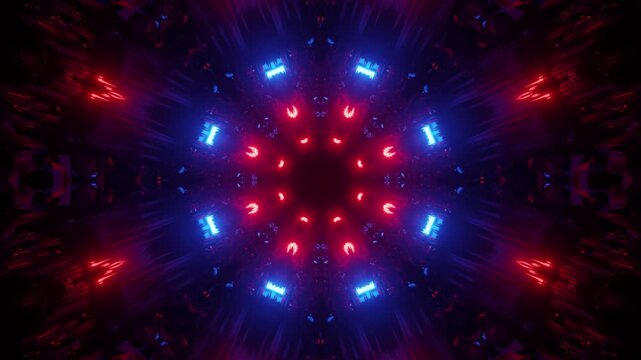 Neon light, glowing, red blue, abstract background, futuristic design element, motion graphics asset