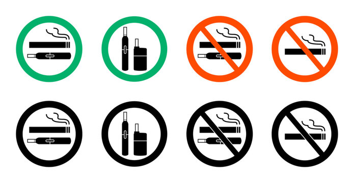 No smoking and smoking allowed sings