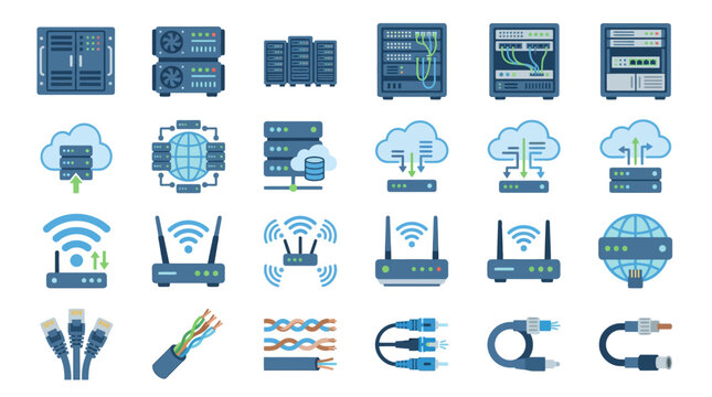 Technology Network Internet Icons.