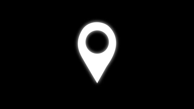 2D Location map pin pointer GPS Map tracker animation. Appearing pointer for a map. Point of interest. Sign and pin to indicate the route and location map pointer location. 4k animation