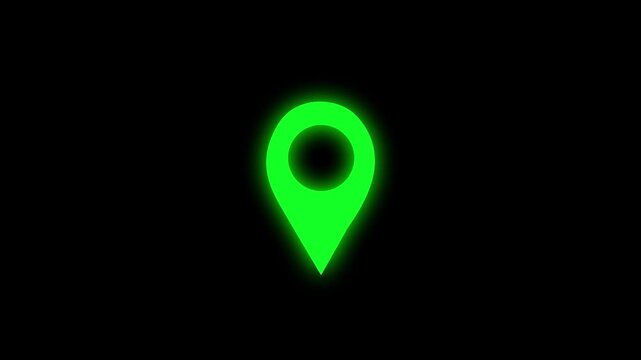 4k Looping Location destination, path, and route icon showing map animation. Two location pins connected motion graphics. 2D Location map pin pointer GPS Map tracker animation.