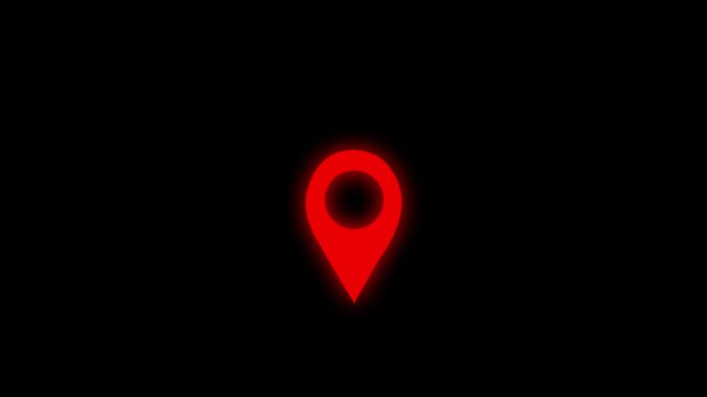 Red location pin icon animation on chroma key background, Looping Location destination, path, and route icon showing map animation. 2D Location map pin pointer GPS Map tracker animation. 4k