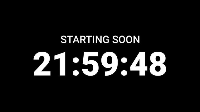 24 Hour Digital Countdown Timer From 24:00:00 To 00:00:00 Fast Time Lapse Clock Animation, Day Timer Countdown Display. 24 hours countdown timer in one minute, One day countdown timer in 60 seconds.
