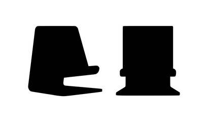 Minimal black tablet stands pair vector illustration isolated on white background modern device support concept © Md Humaun