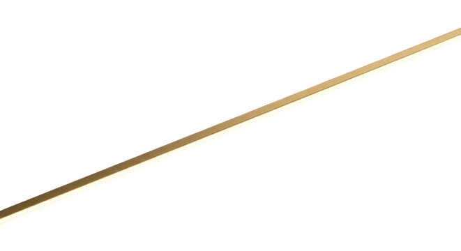 Brass led light bar on isolated transparent background