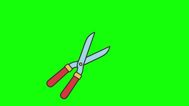 garden scissors shears pruning tool equipment animation HD 4K