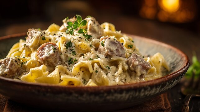 Creamy Beef Stroganoff or Mushroom Pasta Bowl