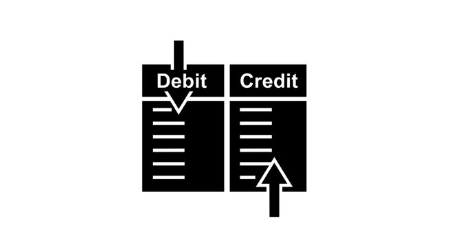 Black and white debit credit card.