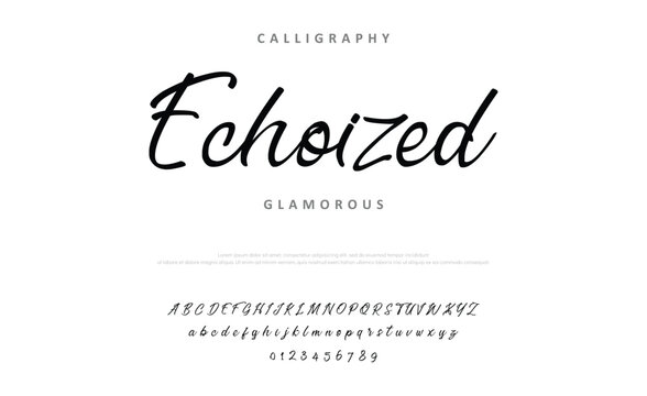 signature Font Calligraphy Logotype Script Brush Font Type Font lettering handwritten. Minimal modern urban fonts for logo, brand etc. Typography typeface uppercase lowercase and number.