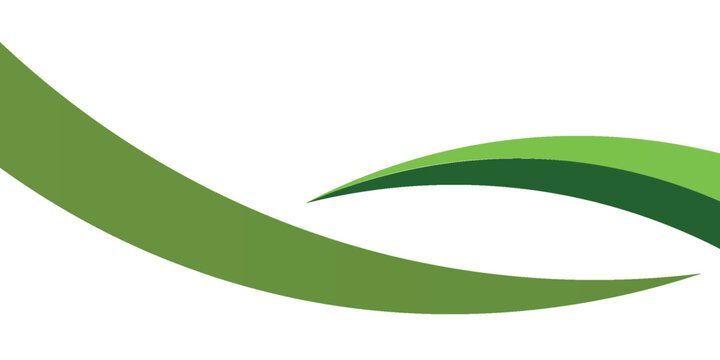 Modern dynamic green wavy lines with white copy space for business header and creative presentation background.