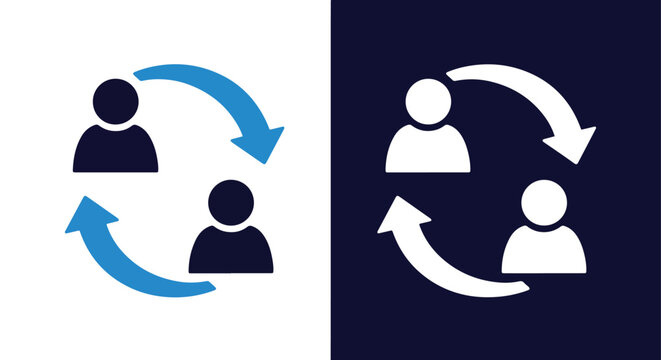 Human resource team exchange icons: Solid vector icons - Clipart, sticker - icon set - Editable modern style icon