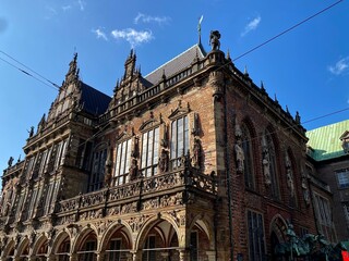 Fototapeta premium Panoramic view of the Bremen Town Hall on the central square. Bremen, Germany.