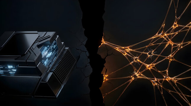 Connecting neural network to digital server across a chasm