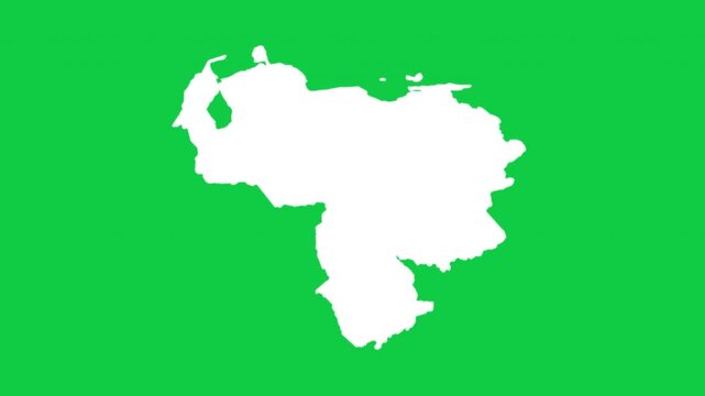 Venezuela map pop animation with green background
